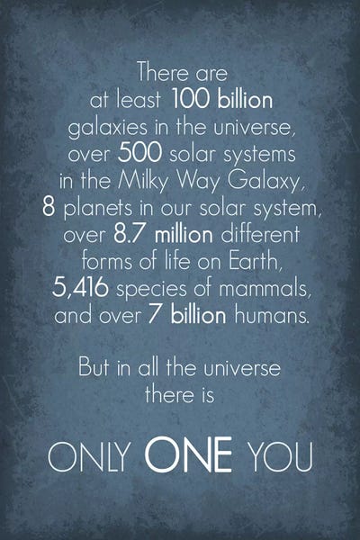Kids Inspirational Art: There Is Only One You by GetYourNerdOn