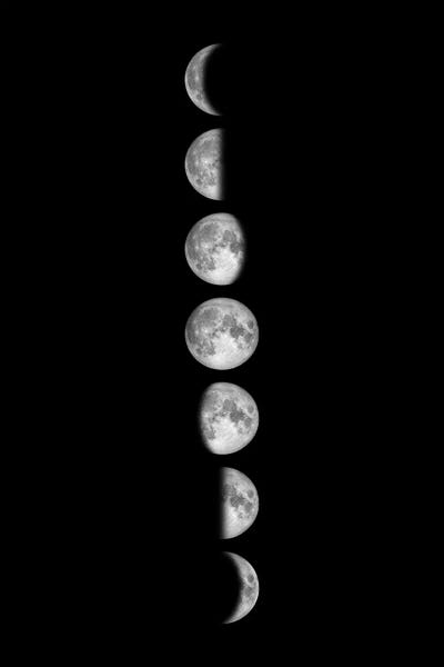 Kids Astronomy & Space Art: Minimalist Moon Phases - Black by GetYourNerdOn