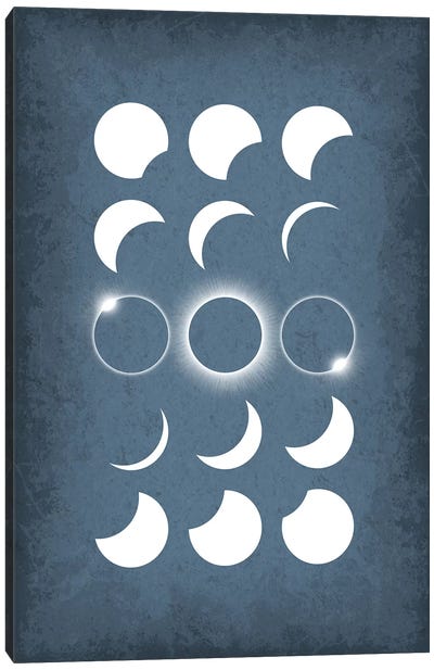 Solar Eclipse II Canvas Art Print - Crescent Moon Art