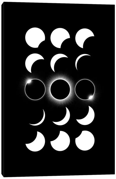 Solar Eclipse I Canvas Art Print - Crescent Moon Art