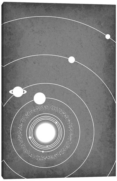 Minimalist Solar System III Canvas Art Print - Solar System Art