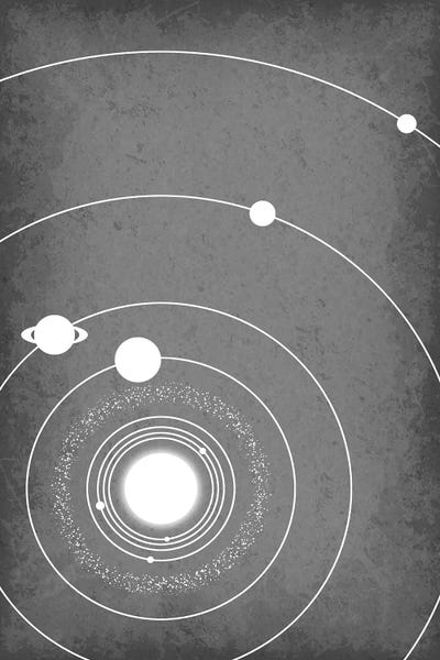 Kids Map Art: Minimalist Solar System III by GetYourNerdOn