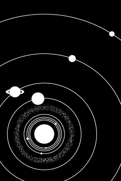 Kids Map Art: Minimalist Solar System I by GetYourNerdOn