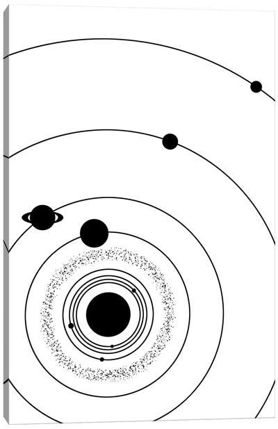 Minimalist Solar System II Canvas Art Print - Kids Map Art