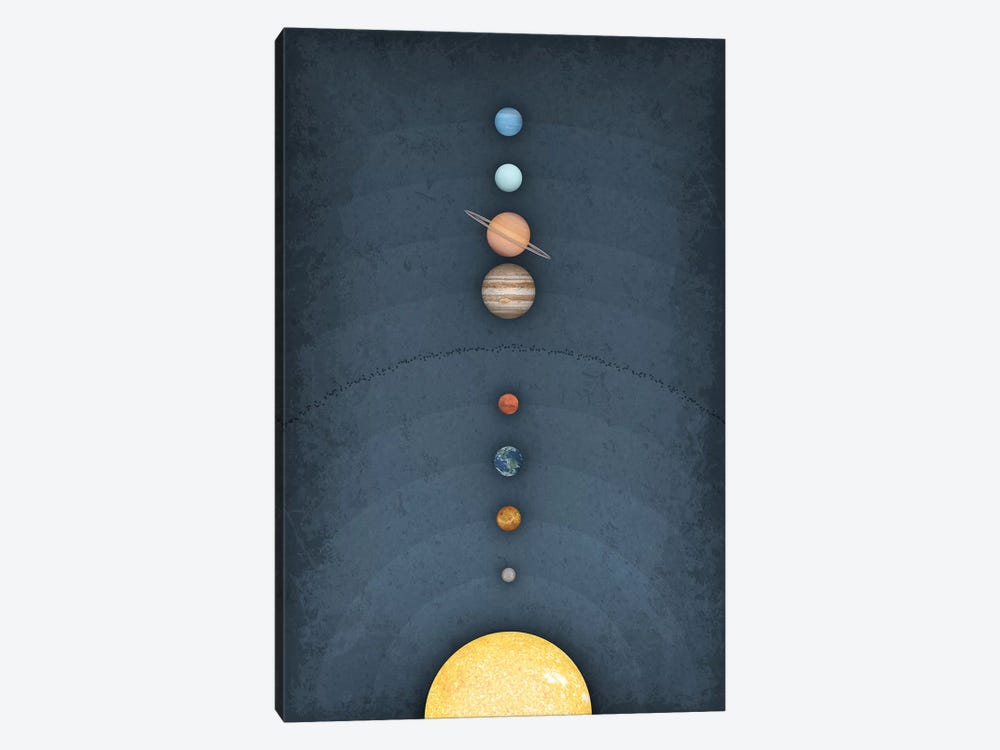 Solar System on Blue II by GetYourNerdOn 1-piece Art Print