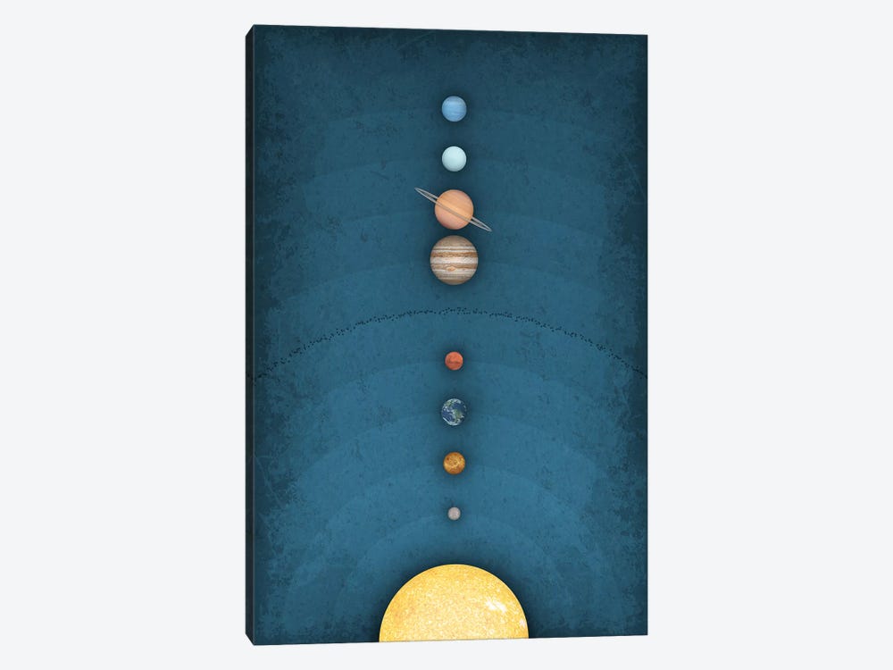 Solar System on Blue I by GetYourNerdOn 1-piece Canvas Art