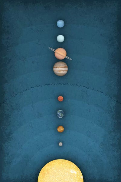 Kids Map Art: Solar System on Blue I by GetYourNerdOn