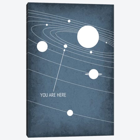 You Are Here - Solar System Canvas Print #GYO160} by GetYourNerdOn Canvas Print