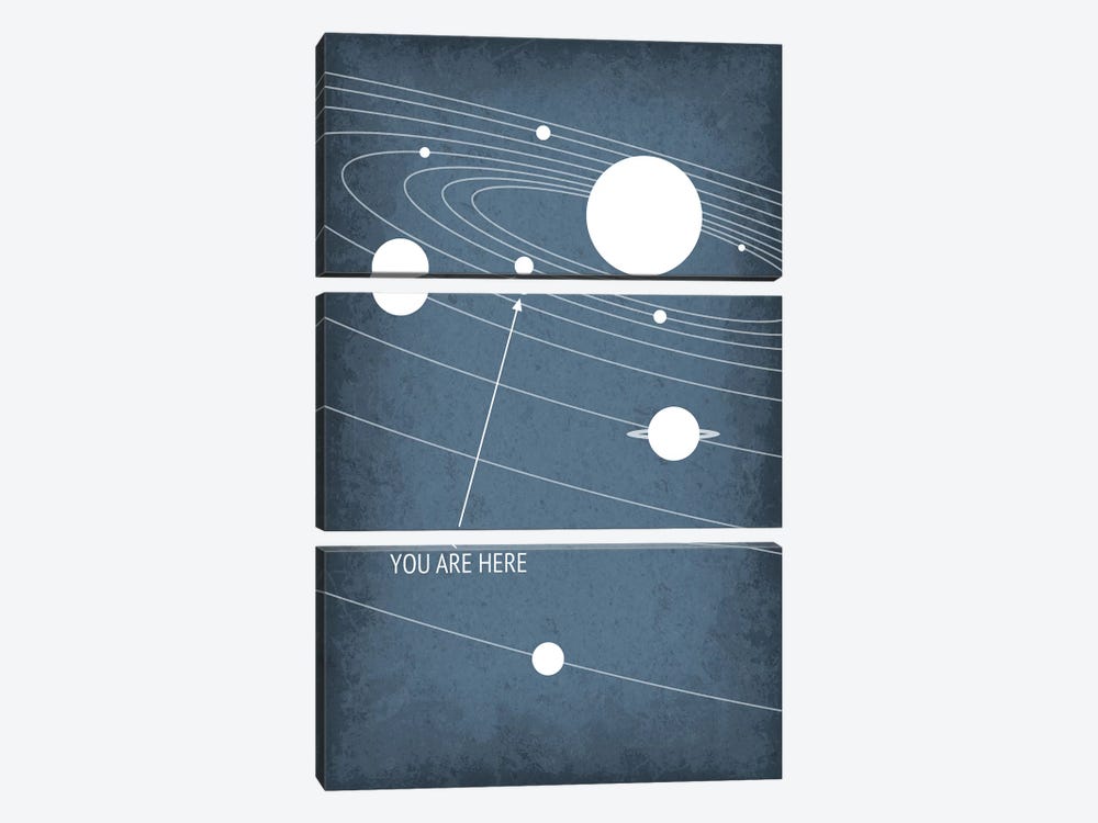 You Are Here - Solar System by GetYourNerdOn 3-piece Canvas Art