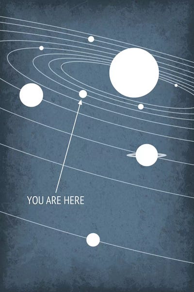 Large Map Art - Canvas Prints: You Are Here - Solar System by GetYourNerdOn