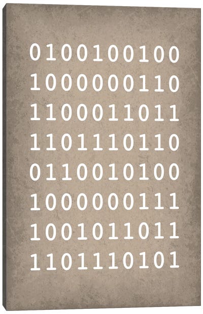 Binary Code "I love you" Canvas Art Print - Mathematics Art