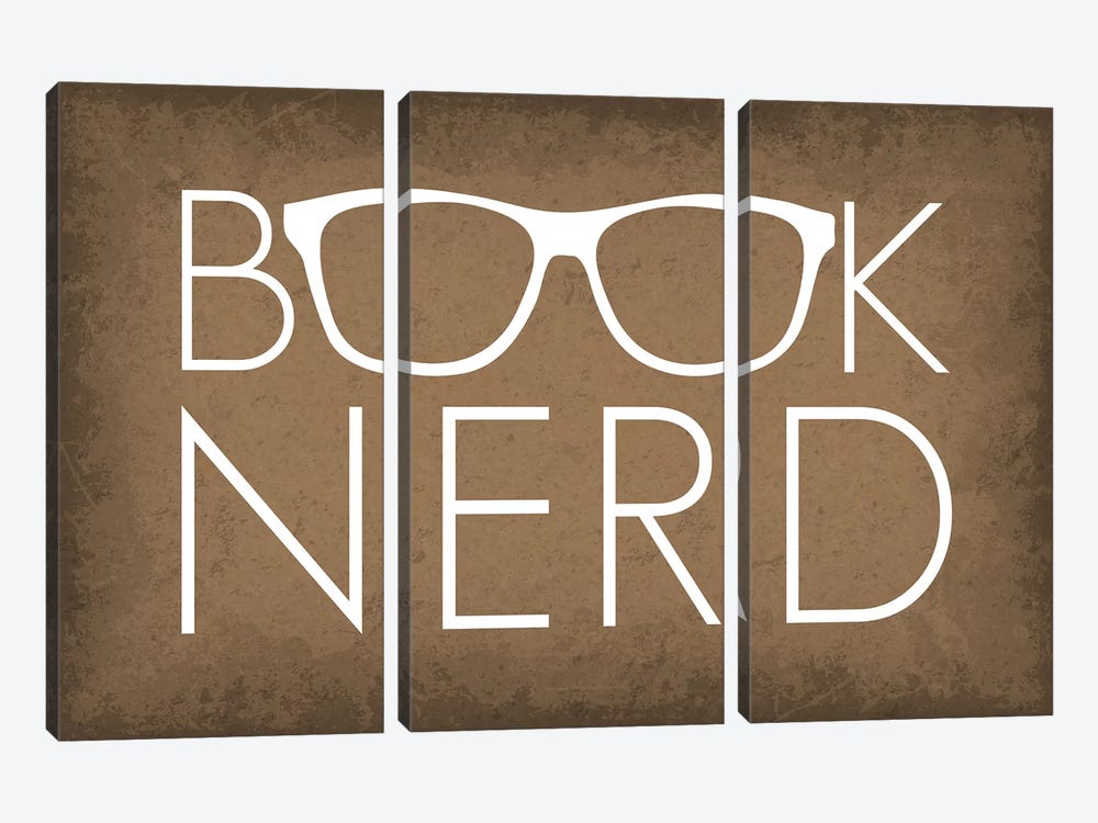 Book Nerd Glasses by GetYourNerdOn 3-piece Canvas Art