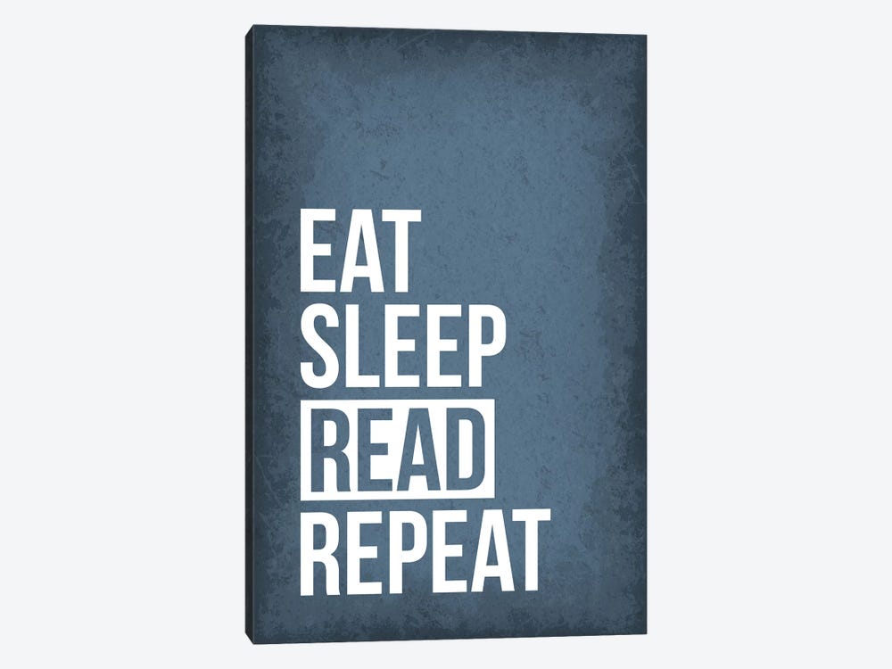 Eat Sleep Read Repeat by GetYourNerdOn 1-piece Canvas Art