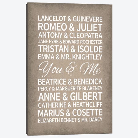 Famous Couples in Literature Canvas Print #GYO167} by GetYourNerdOn Canvas Wall Art