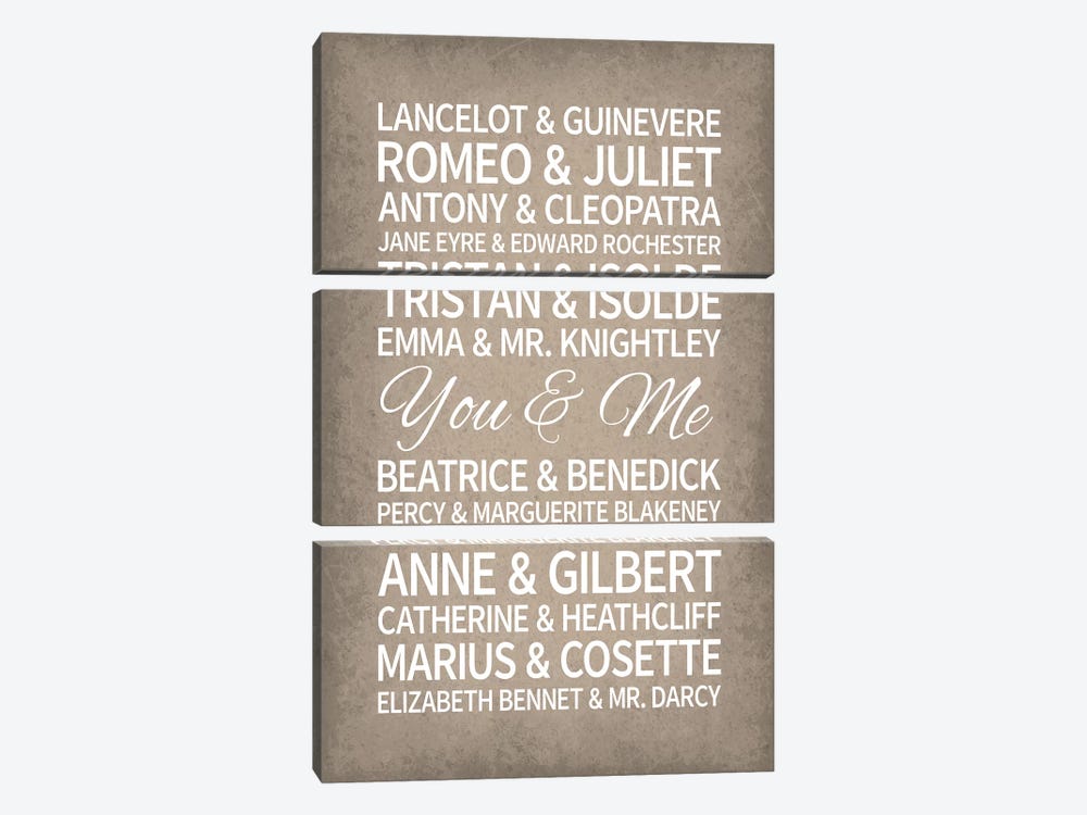 Famous Couples in Literature by GetYourNerdOn 3-piece Canvas Print