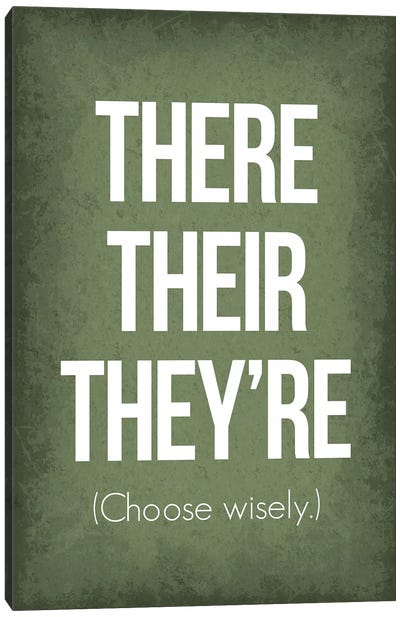 There Their They're Canvas Art Print - Witty Humor Art