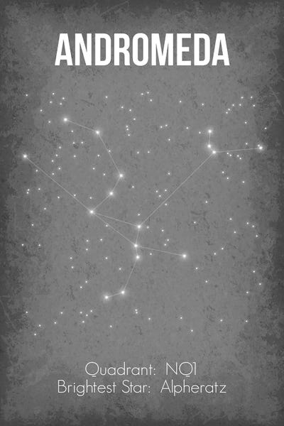 Constellation Star Maps: Andromeda by GetYourNerdOn