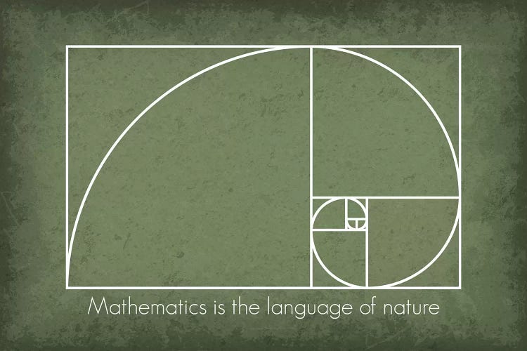 Fibonacci Spiral Math Quote by GetYourNerdOn wall art