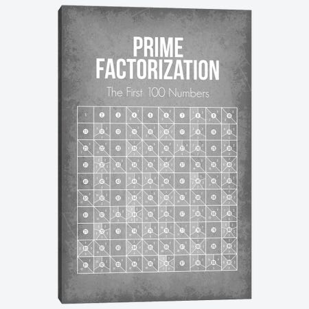 Prime Factorization Chart Canvas Print #GYO184} by GetYourNerdOn Canvas Artwork