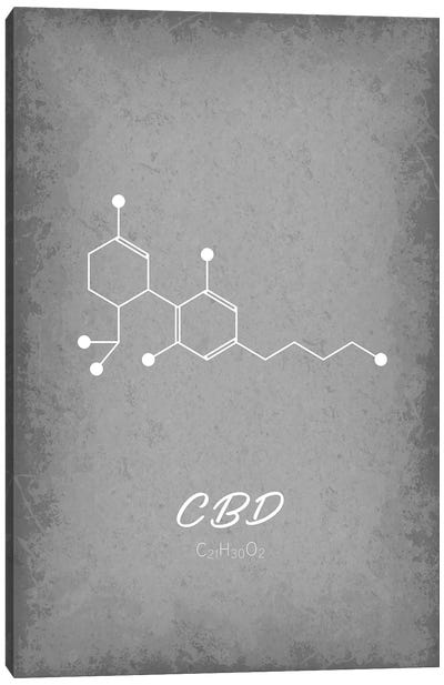 CBD Molecule Canvas Art Print - Chemistry Art