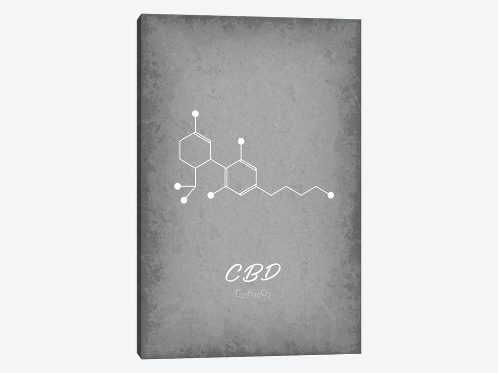CBD Molecule by GetYourNerdOn 1-piece Canvas Wall Art