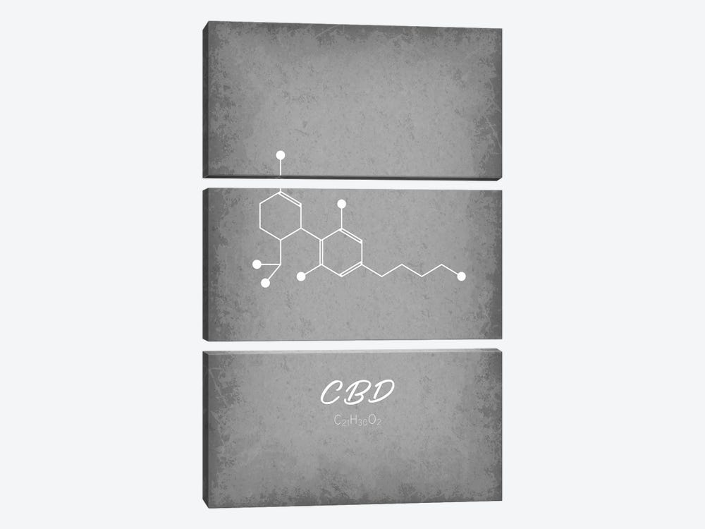 CBD Molecule by GetYourNerdOn 3-piece Canvas Wall Art