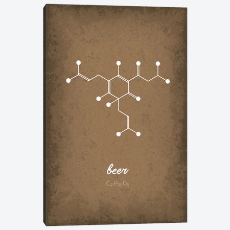 Beer Molecule Canvas Print #GYO189} by GetYourNerdOn Canvas Print