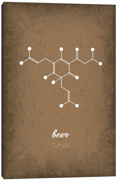 Beer Molecule Canvas Art Print - Chemistry Art