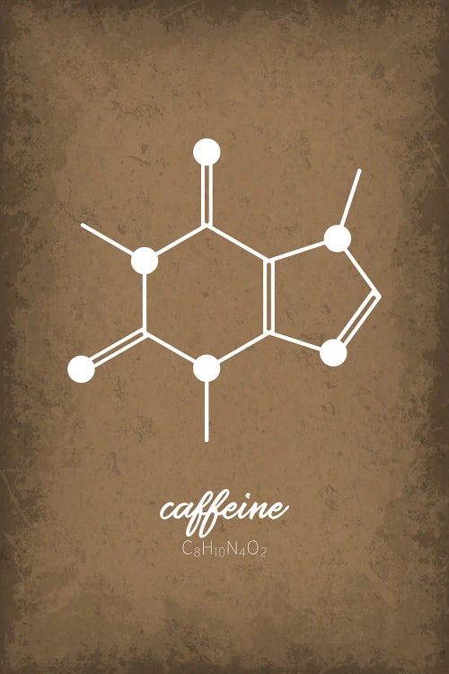 Caffeine Molecule by GetYourNerdOn wall art