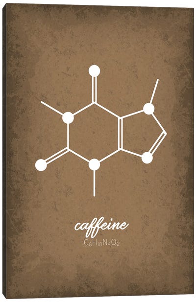 Caffeine Molecule Canvas Art Print - Chemistry Art