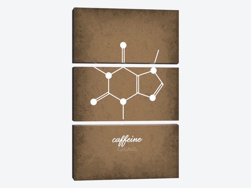 Caffeine Molecule by GetYourNerdOn 3-piece Canvas Print