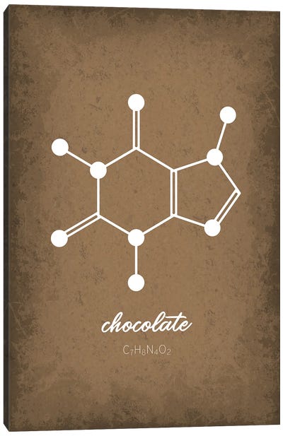 Chocolate Molecule Canvas Art Print - Chocolate Art