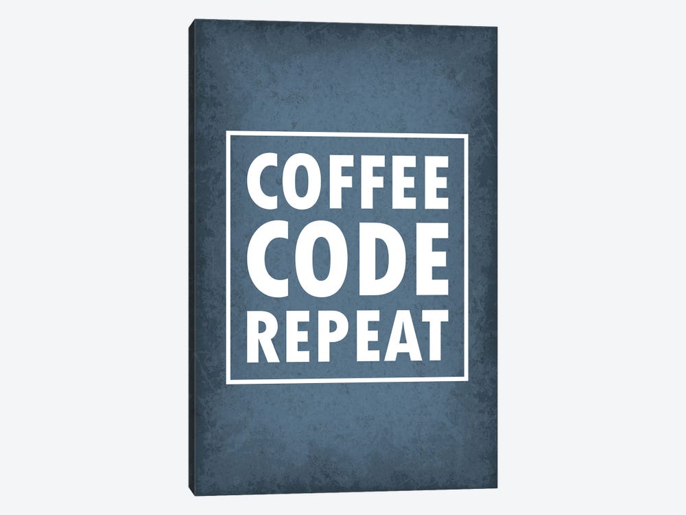 Coffee Code Repeat I by GetYourNerdOn 1-piece Canvas Art