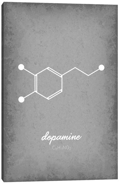 Dopamine Molecule Canvas Art Print - Chemistry Art