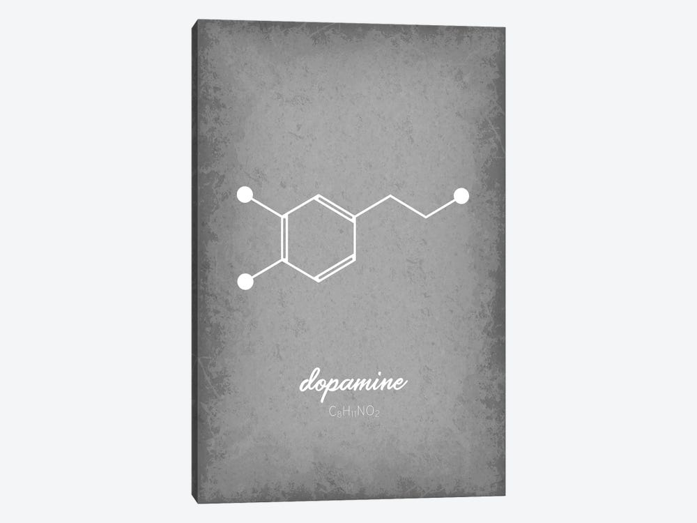 Dopamine Molecule by GetYourNerdOn 1-piece Canvas Wall Art