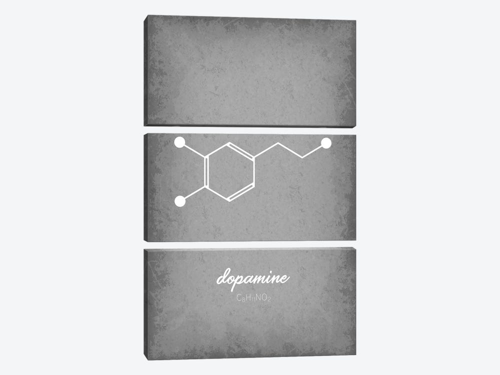 Dopamine Molecule by GetYourNerdOn 3-piece Canvas Art