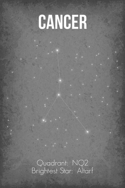 Constellation Star Maps: Cancer by GetYourNerdOn