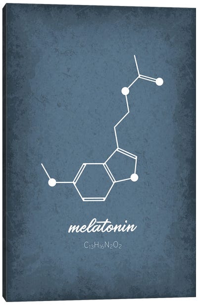 Melatonin Molecule Canvas Art Print - Chemistry Art