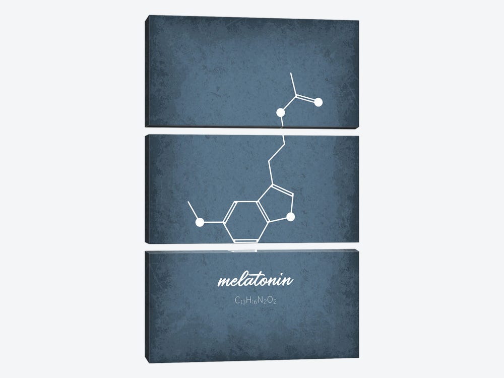 Melatonin Molecule by GetYourNerdOn 3-piece Canvas Print