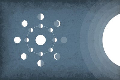 Moon Phases Diagram by GetYourNerdOn multi panel art