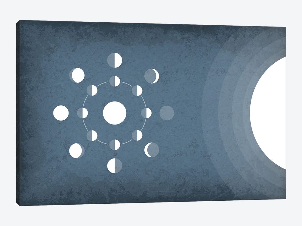 Moon Phases Diagram by GetYourNerdOn 1-piece Canvas Wall Art