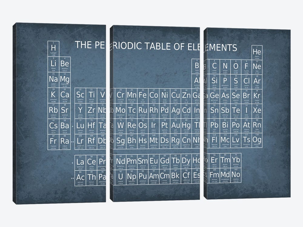 Periodic Table Of Elements II by GetYourNerdOn 3-piece Canvas Artwork