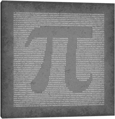 Pi Shape Digits Canvas Art Print - Mathematics Art