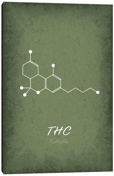 Thc Molecule Canvas Art Print - GetYourNerdOn