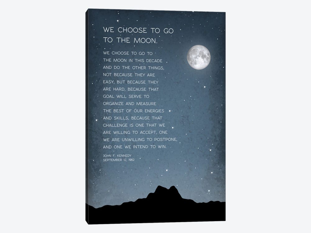 We Choose To Go To The Moon by GetYourNerdOn 1-piece Canvas Wall Art