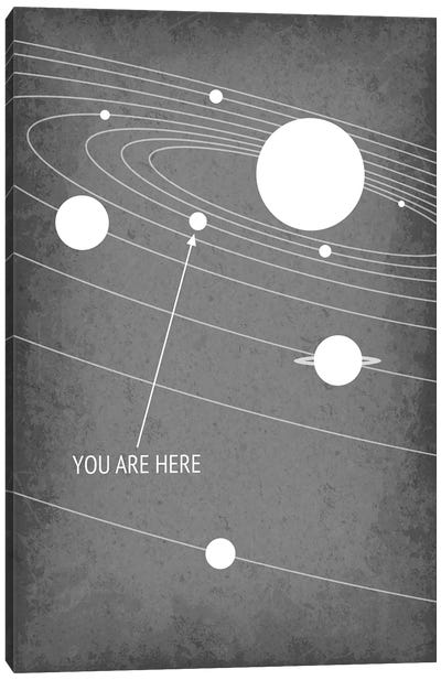 You Are Here - Solar System II Canvas Art Print - Solar System Art