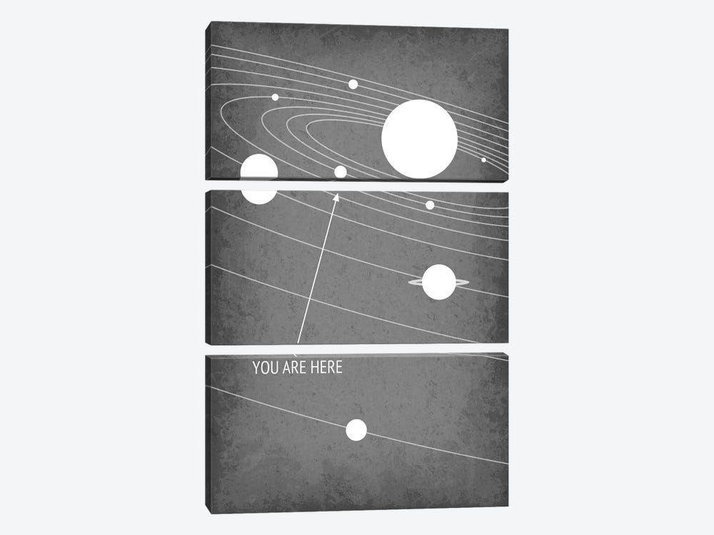 You Are Here - Solar System II by GetYourNerdOn 3-piece Canvas Print