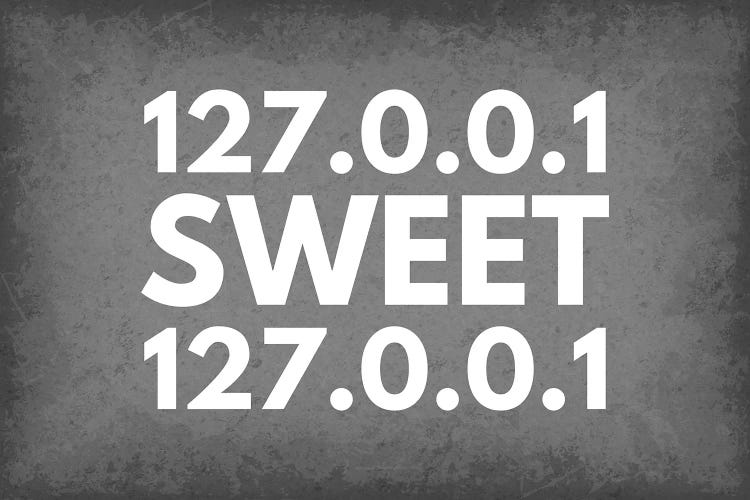 127 0 0 1 Sweet 127 0 0 1 (Home Sweet Home) by GetYourNerdOn wall art