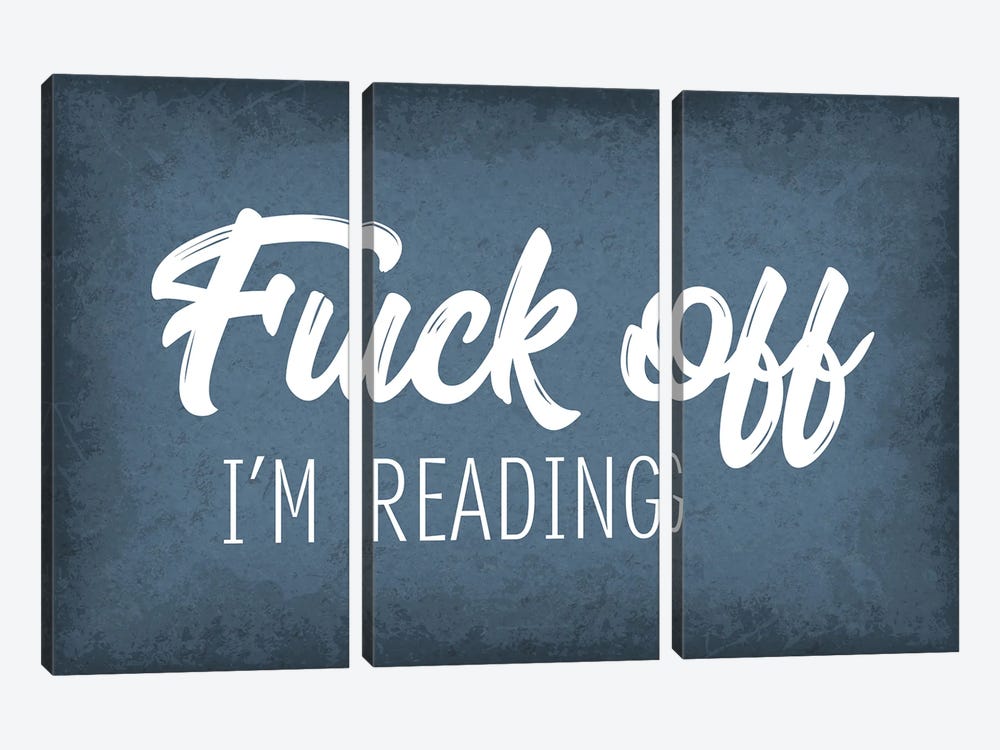 Fuck Off I'm Reading by GetYourNerdOn 3-piece Canvas Wall Art