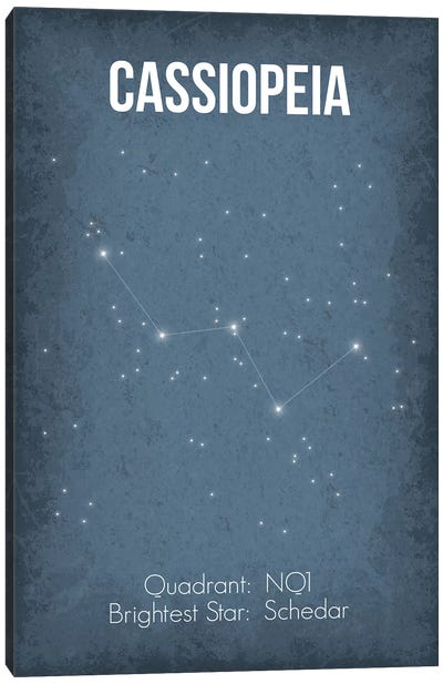 Cassiopeia Canvas Art Print - Constellation Art